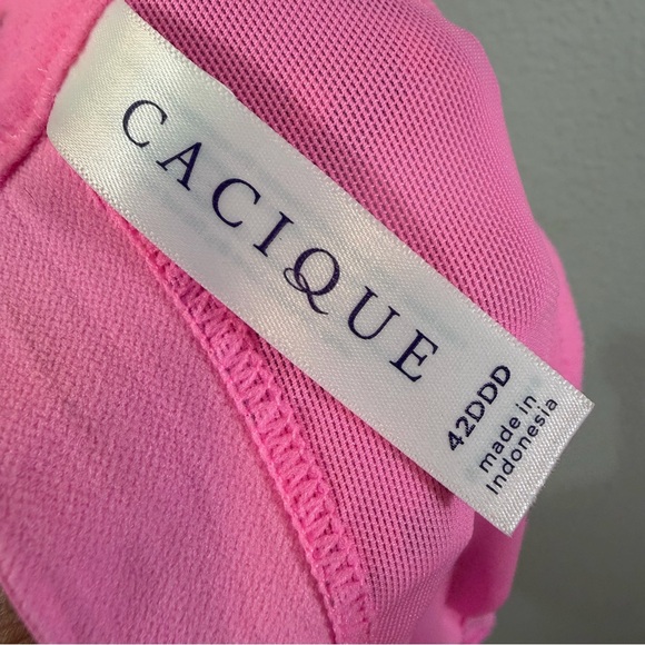 Lane Bryant Cacique Boost Balconette Bra 42DDD White Pink Floral Underwired - Picture 12 of 14